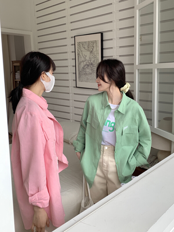 New year in early spring! [run. 7] Korean casual simple shirt 21025# XYJ