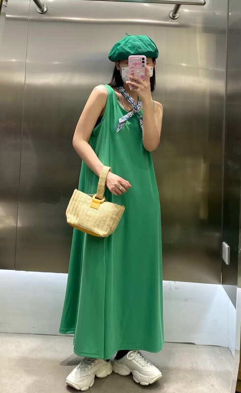 [we home] slim round neck comfortable dress 2143# L