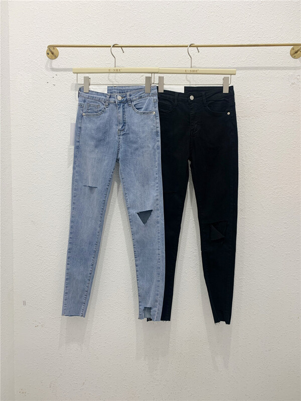 [u.she] Korean slim slim legged jeans 19806# cqw
