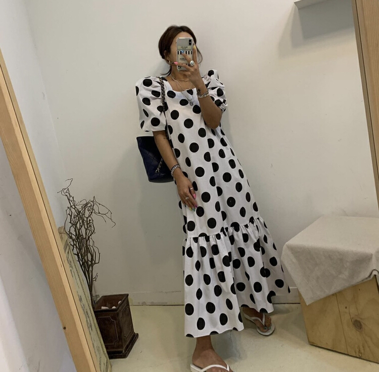 [Yulia] Korean loose style square neck dress 2178# WTT