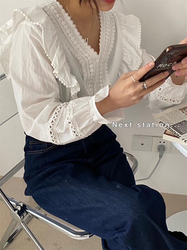 New year in early spring! [next station] exquisite detail Beaded shirt a22055# ZSY