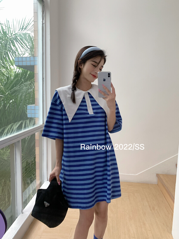 [rainbow] Korean fashion stripe dress 08150# WTT