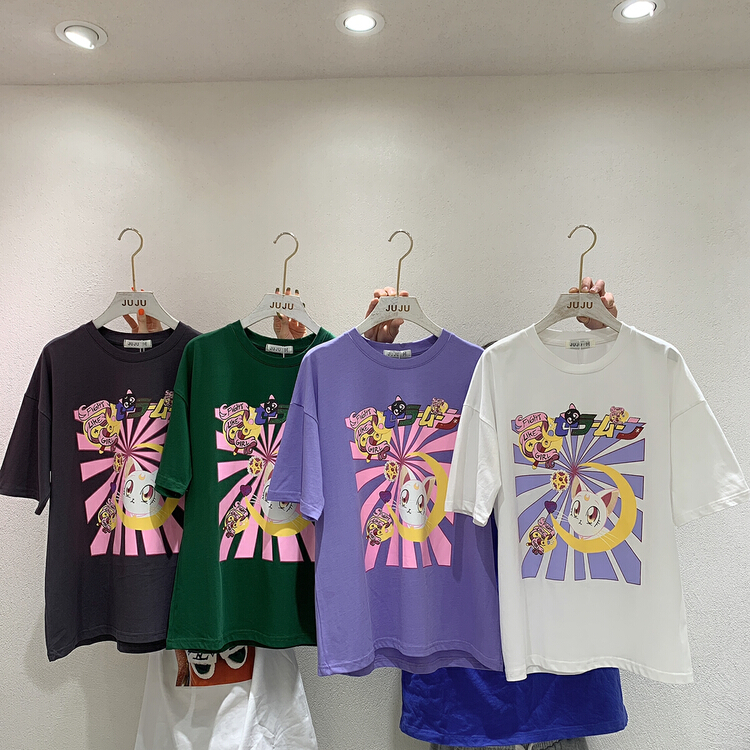 [Juju] beautiful girl cartoon cat short sleeve T-shirt 97984# LSL
