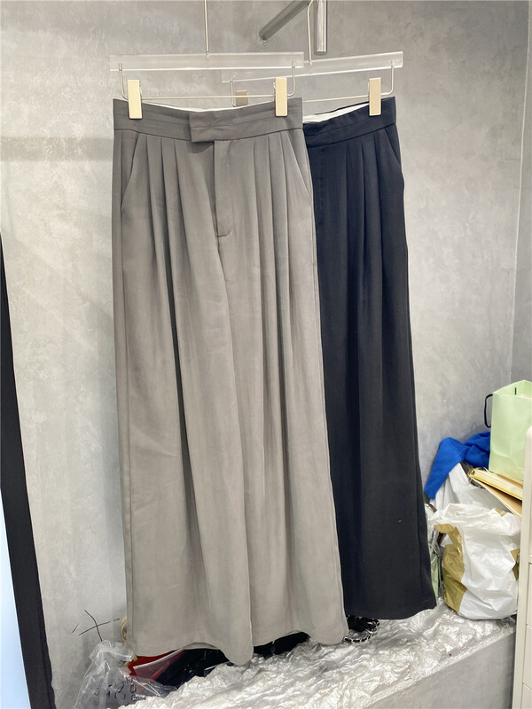 New in early summer! [naisha beard] high waist thin crimped Tencel cotton casual pants ys1-6121# CLS