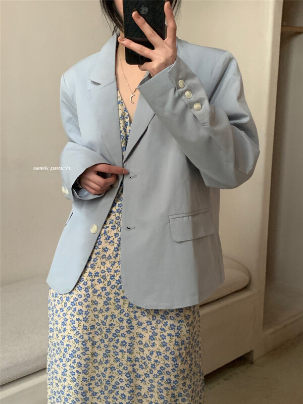 goods in stock! New year in early spring! [seek peach] Korean single breasted comfortable suit (suit only) 80001# ll