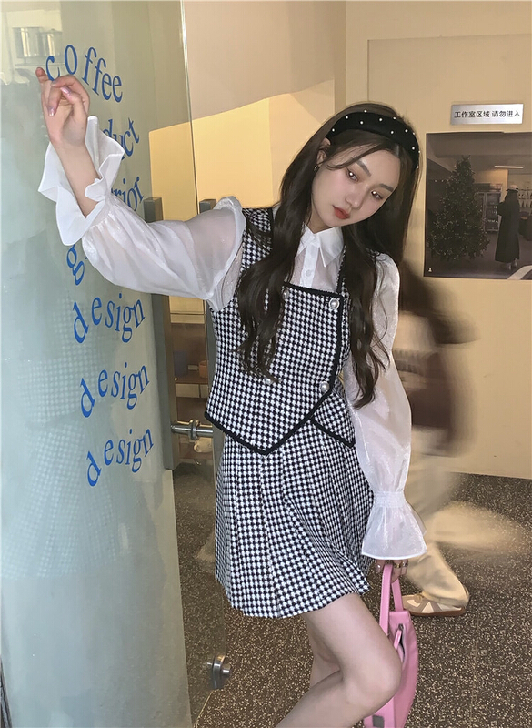 New year in early spring! [timely rain] Han Feng ins sweet temperament, small fragrance, loose and versatile foreign style vest f075# jhy