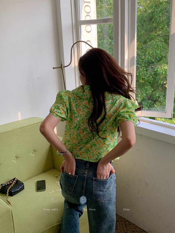 New in early summer! [Yiwan y.von] Korean fashion Vintage embroidered jeans 1871# XJ