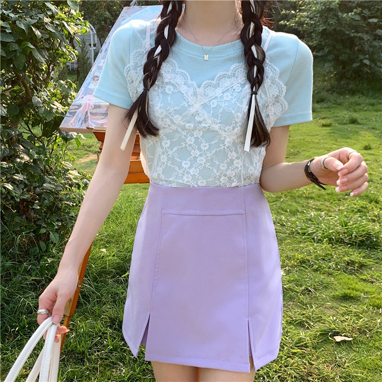 goods in stock! New year in early spring! [timely rain] Han Feng ins sweet and versatile loose sling LACE VEST (LACE SLING only) 65413# WPL