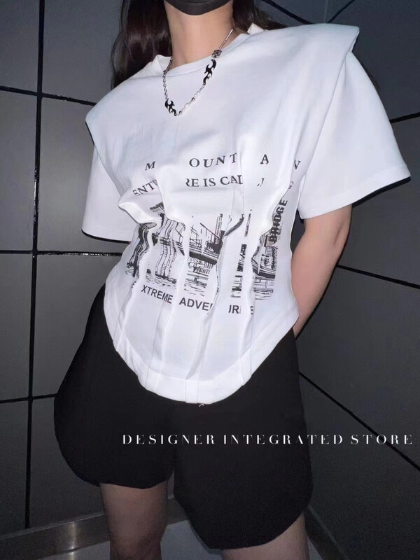 [in21] crew neck versatile printed short sleeve T-shirt (excluding necklace) 6110# PCZ
