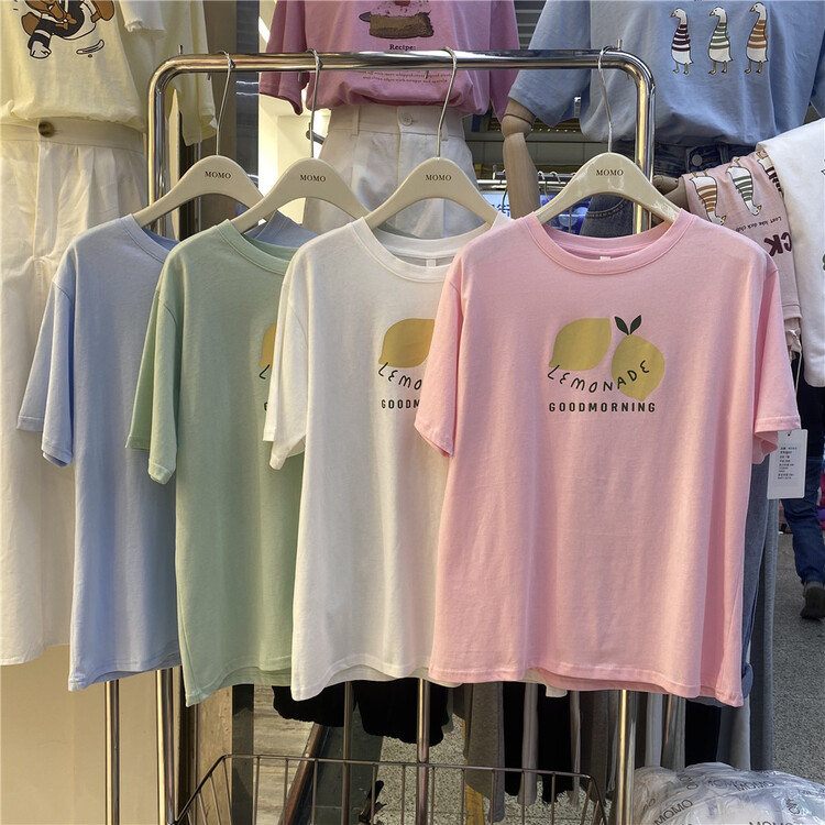 New year in early spring! [Momo] Korean loose fruit printed short sleeve T-shirt 3811# HBx