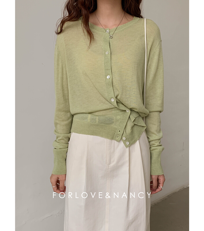 New year in early spring! [FN] Korean round neck single breasted knitted cardigan (including 33% wool) la2ms1208# cqw