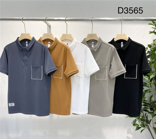 New in early summer!  simple single pocket small logo polo shirt d3565# ZZL