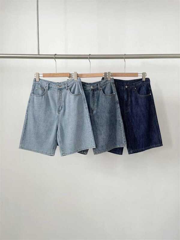 New in early summer! [acme group] fashionable and versatile loose five point denim shorts (without belt) 1091# CLS