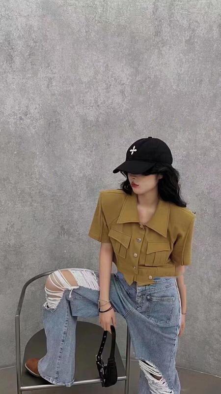[FF. Studio] stripe niche fashion short sleeve T-shirt 6551# ozq