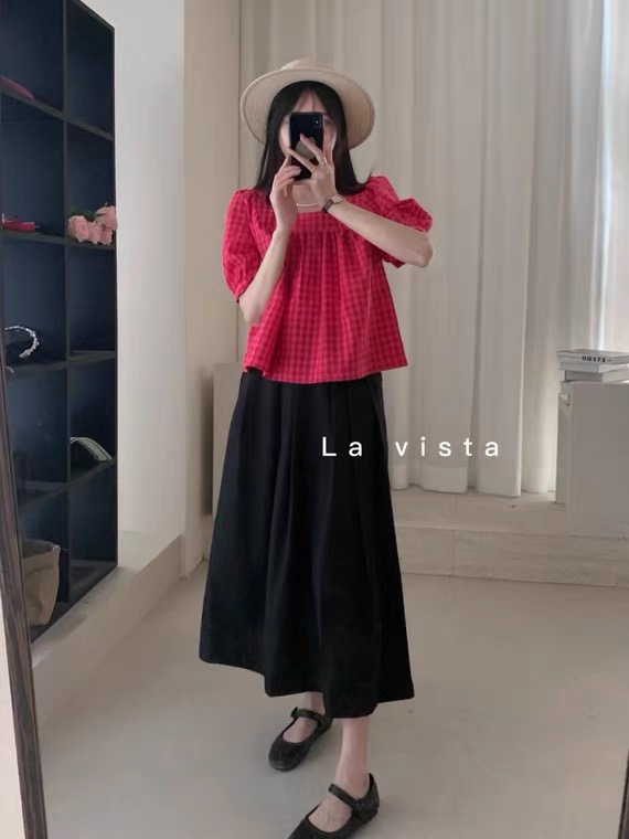 【SUSAN】方領格子時尚小衫  Y760#  LSW