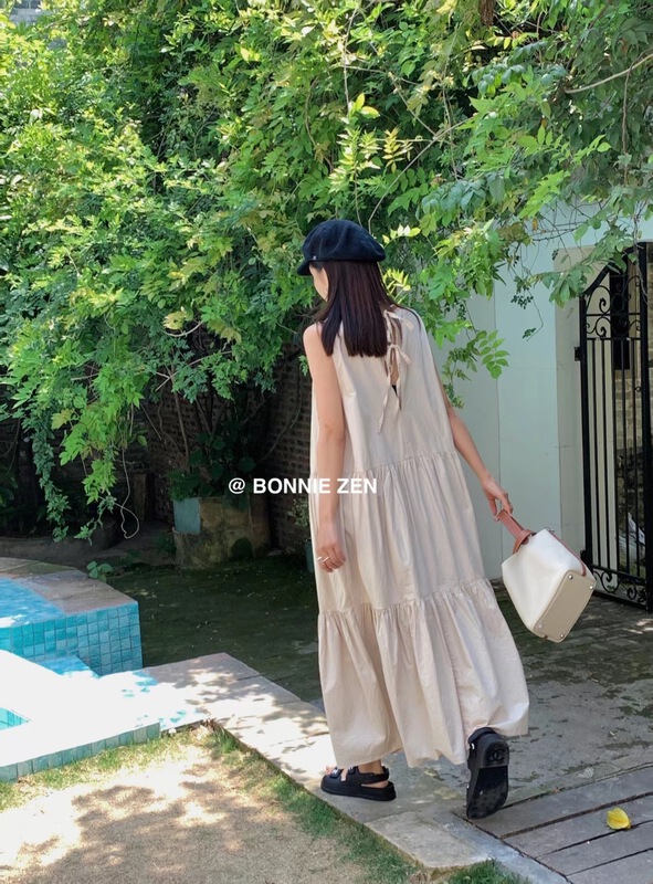New in early summer! [Bonnie] back design lace up sleeveless dress 2276# XYJ