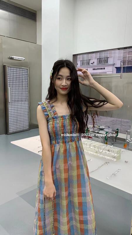 New in early summer! [withmin] a small group of people designed a colorful Plaid Dress 4160# CLS