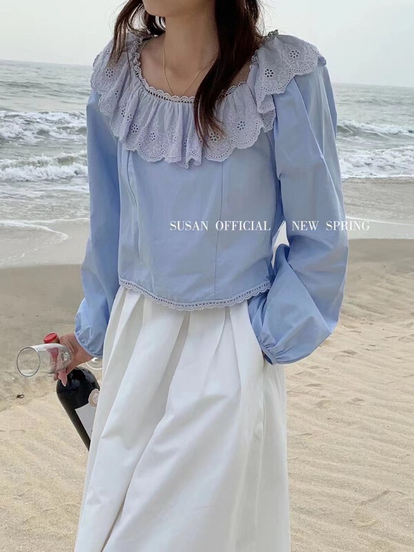 New year in early spring! [Susan] Korean style simple and thin foreign style small shirt y517# LSW