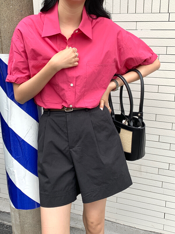 [Kittin] Korean simple single breasted shirt 8516# XYY
