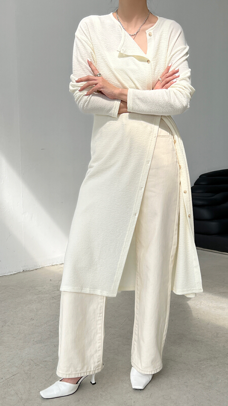 [context sense] textural buckle knit dress mnc915# CLS