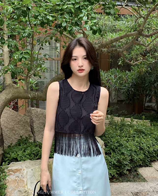 [neihe] jacquard tassel design vest / sling 11519# zxx