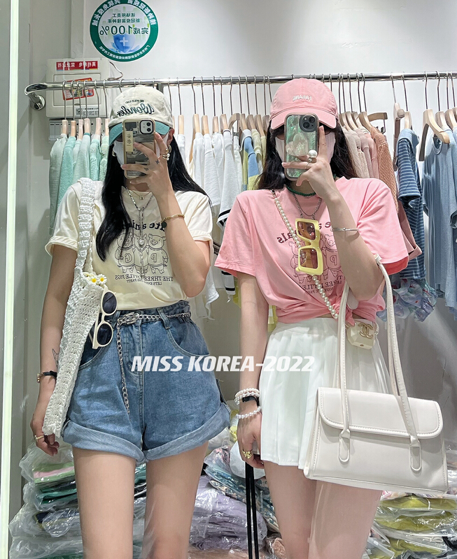 [Miss Korea] simple Japanese Casual Short Sleeve T-shirt (T-shirt only) 6702# HBx