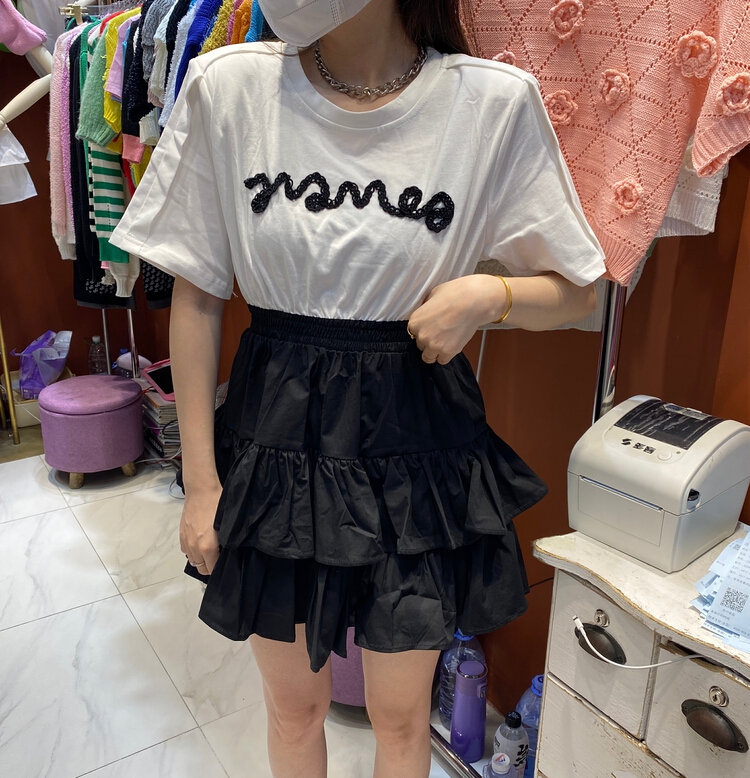 [my darling] Korean version stitched fake two-piece dress 8086# WTT