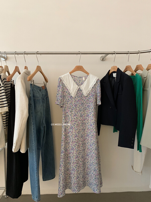 New in early summer! [Imiss] floral doll neck dress (dress only) cx6301# LSW