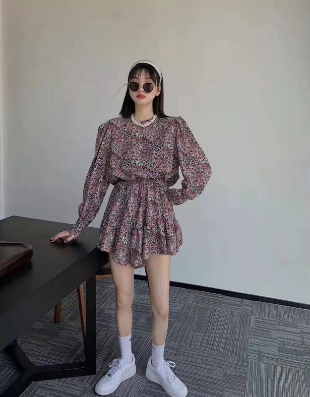 [Amy] round neck floral Jumpsuit y8888# JJ