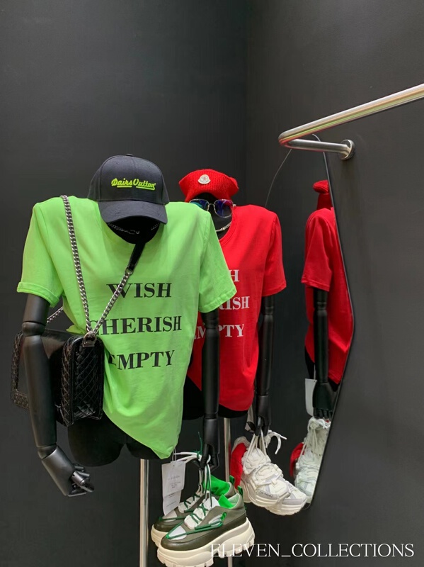 New in early summer! [UN. Collections] crew neck loose letter printed short sleeve T-shirt (with detachable chain) (excluding matching) 80101# ozq