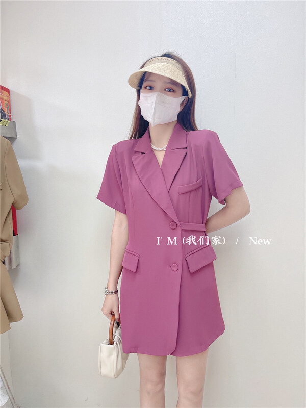 "I 'M" temperament one-piece strap row-breasted suit dress 318# CQW