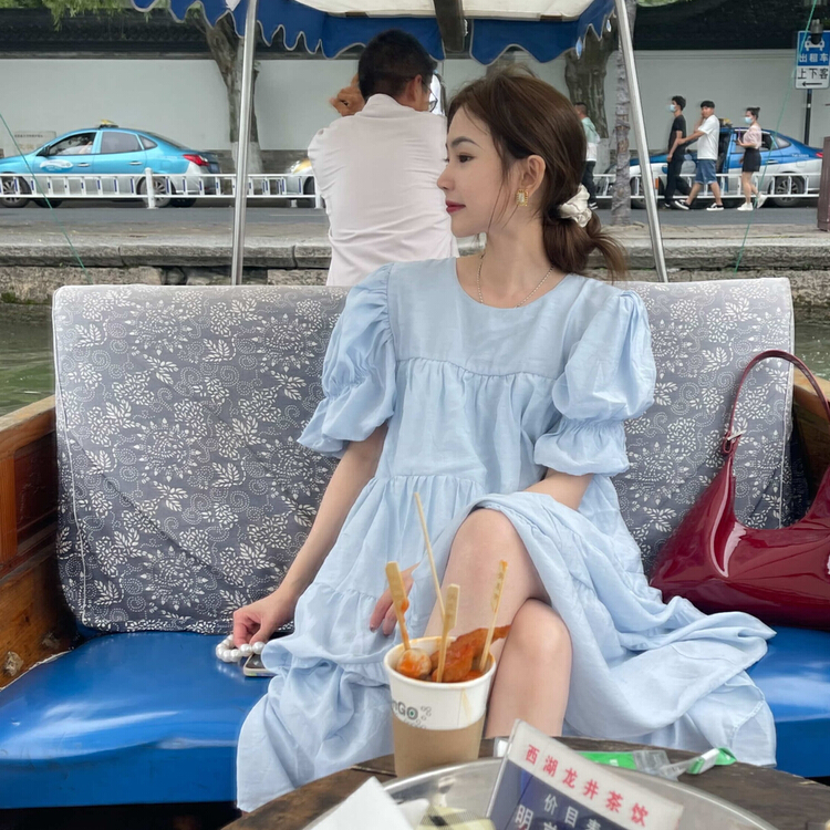 New in early summer! [Feimao Philippine cat] Korean small fresh medium length dress ym-8983# LSL