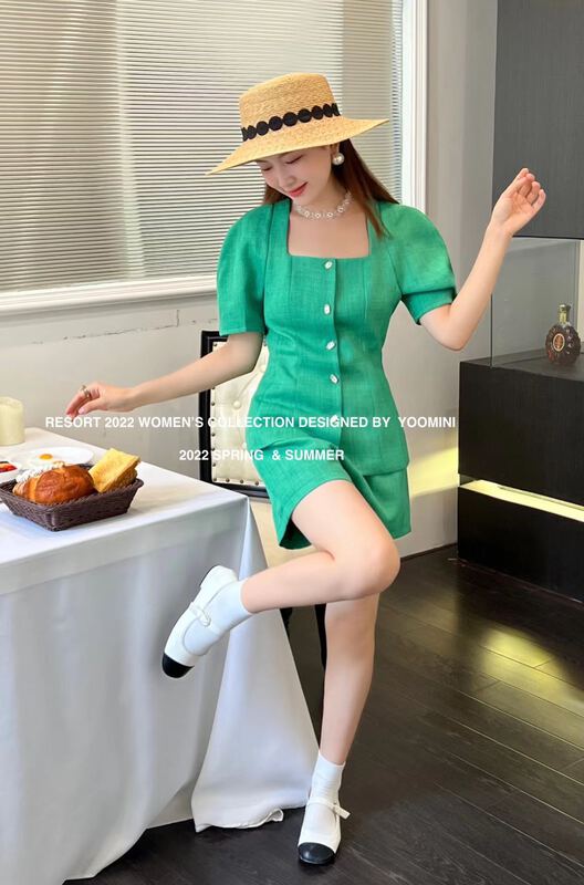 [yoomini] fashion shirt + comfortable casual shorts two piece suit x12788# WPL