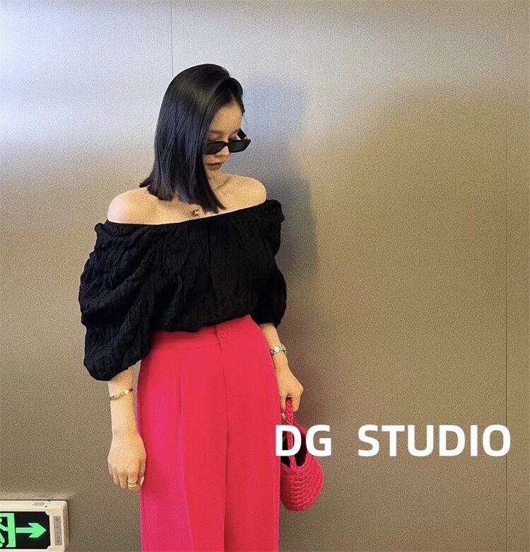 goods in stock! New in early summer! [DG] fashionable short one shoulder shirt 8081# XJ
