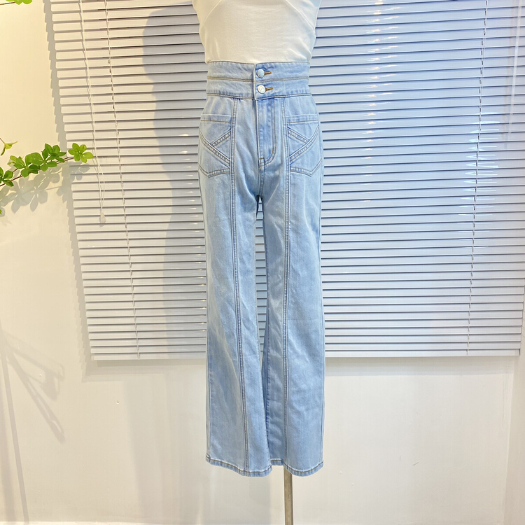 New in early summer! [Nancy] Hong Kong Vintage Chic wide leg jeans 0100# WPL