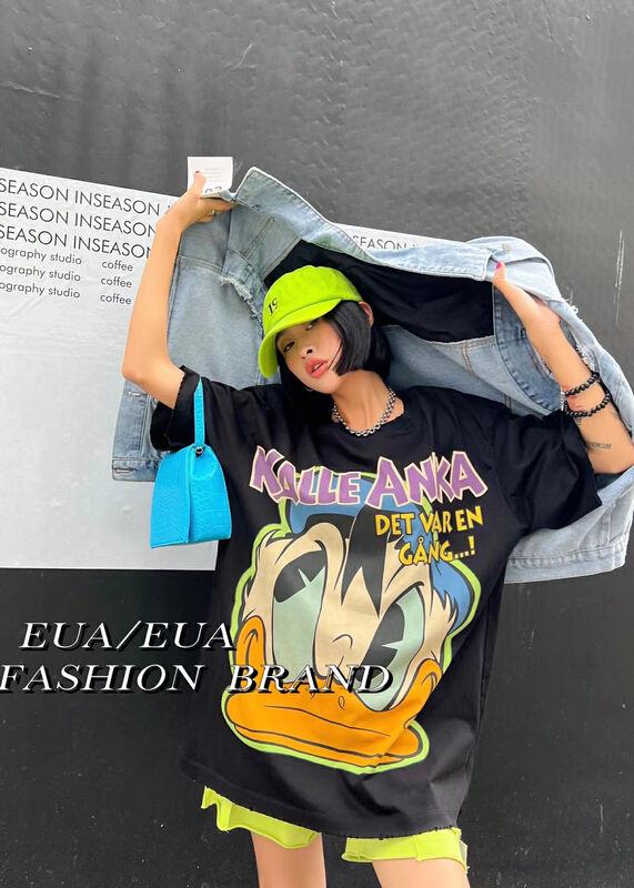 [EUA European and American trend] Korean version big picture Donald Duck short sleeve T-shirt 12269# XYY