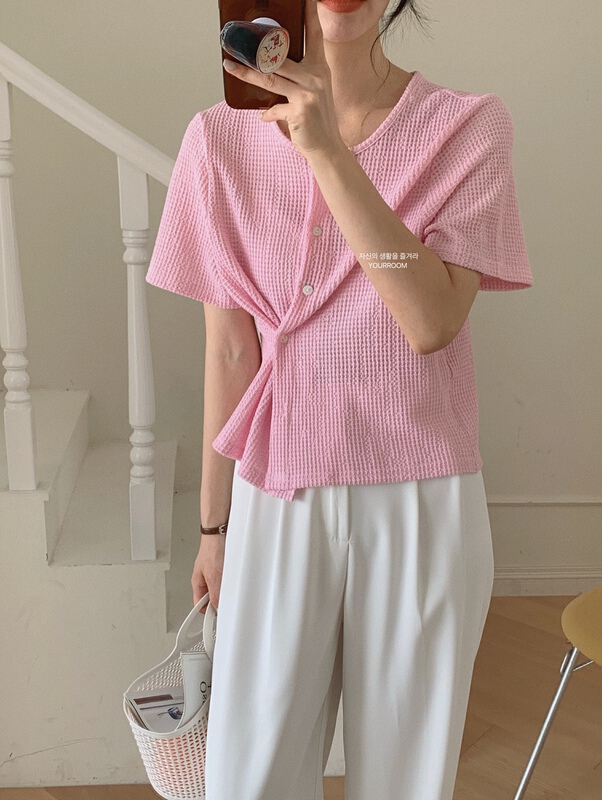 [your room] Korean simple solid color short knitted cardigan 5225# cqw