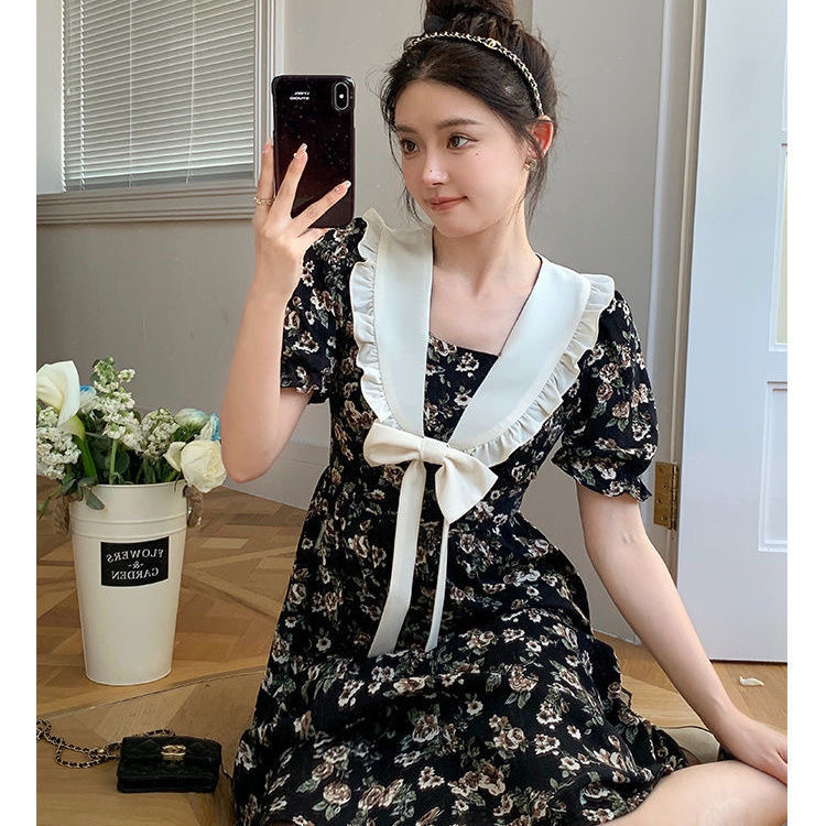 [X.C] sweet Floral Chiffon Ruffle Dress 512# WPL