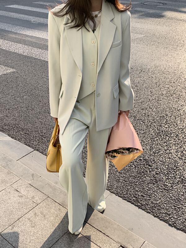 goods in stock! New year in early spring! [emoni] elegant single breasted suit h10663# CLS