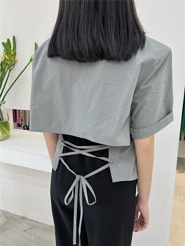 New in early summer! [VI. Liu Liu] minority back strap shirt 60266s# zxx