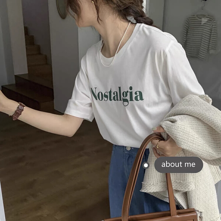 New in early summer! [HH] Korean alphabet versatile short sleeve T-shirt 3326# L