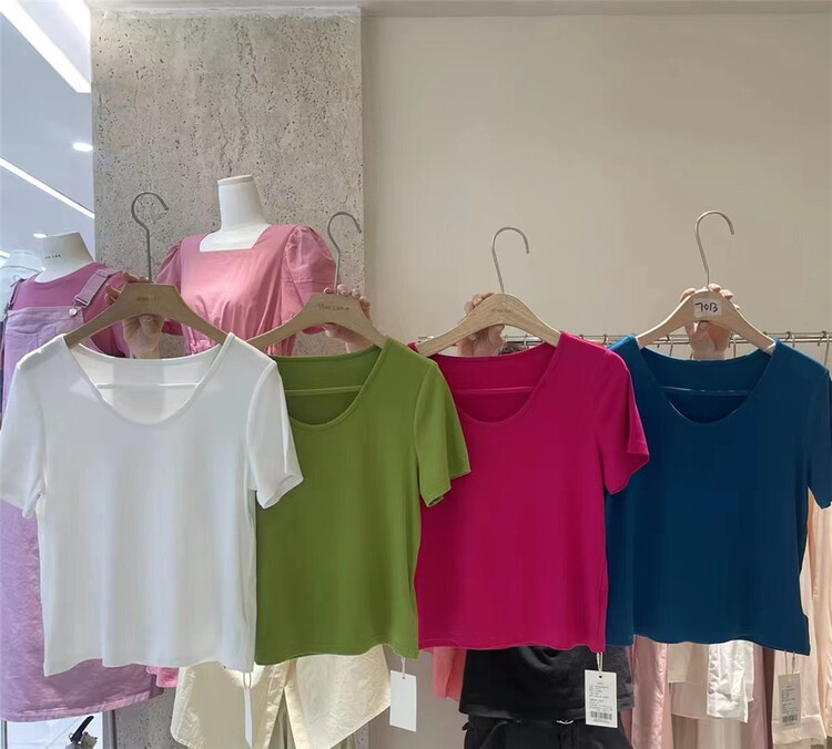New in early summer! [miss LAN] simple and versatile basic short sleeve T-shirt 10101# XJ