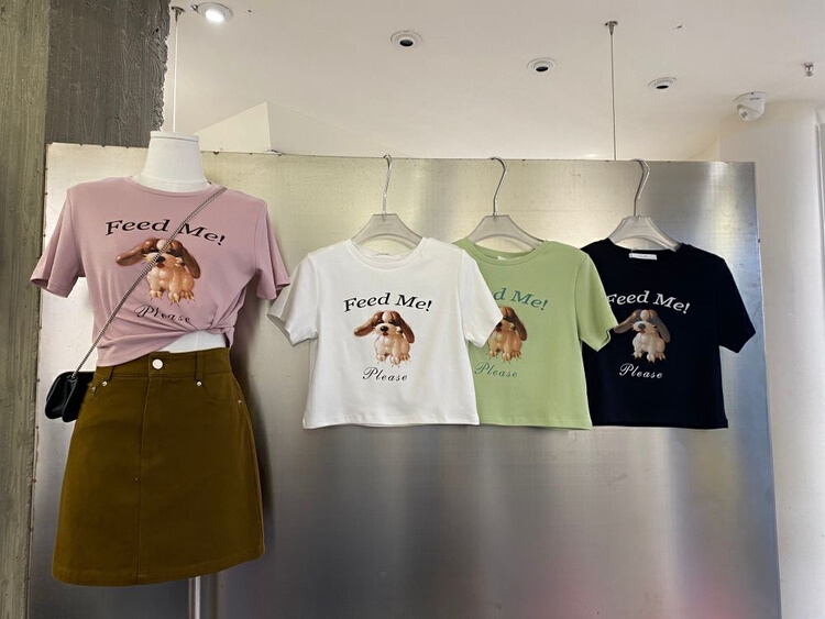 New in early summer! [June] Korean Pullover puppy print short sleeve T-shirt 802840# XYY