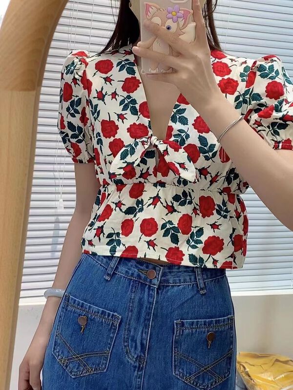 [SME +] French romantic Decor short shirt 2636# cqw