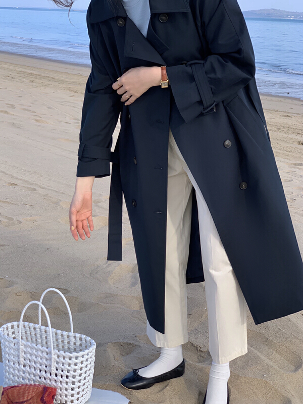 New year in early spring! [T.G] Korean fashion atmospheric double breasted windbreaker (with belt) 16721# cqw