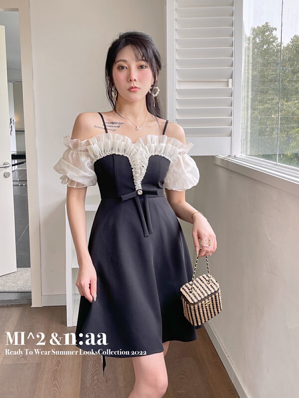 New in early summer! [mi2] French style drawstring dress e9267# JJ