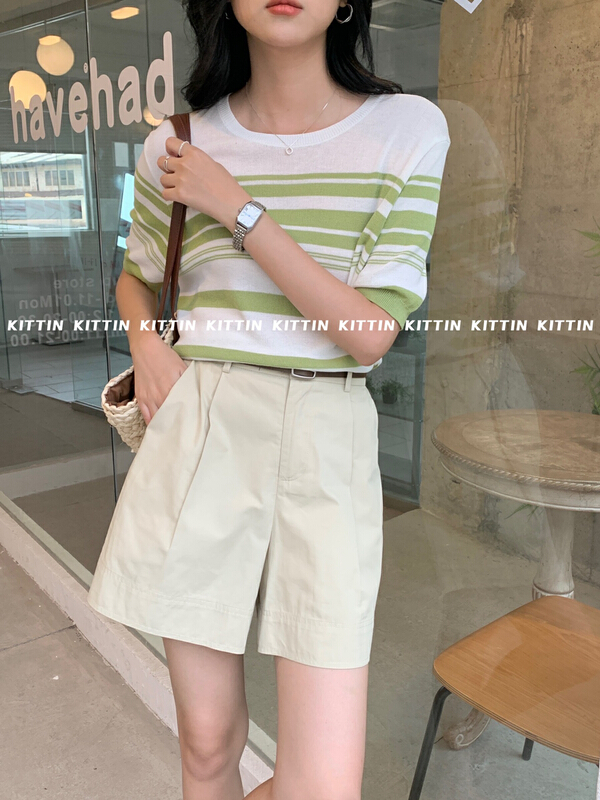 [XYY # slim belt] casual shorts