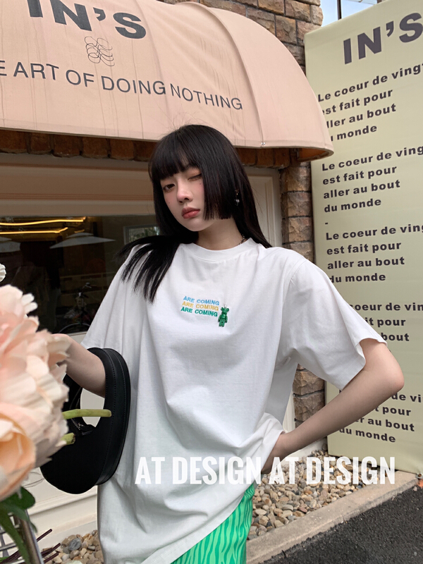 New in early summer! [at] casual loose and versatile short sleeve T-shirt 56957# LSL