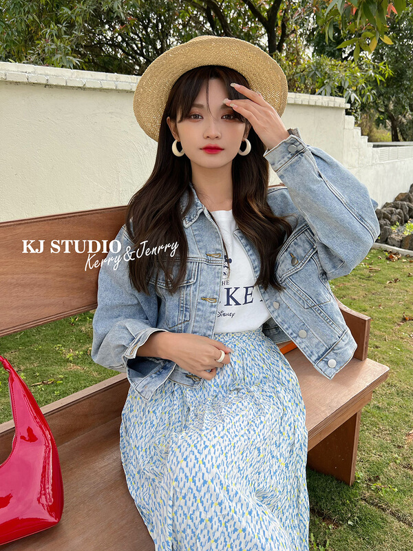 Early spring! [kJ] Korean fried Street Vintage denim jacket 2090-1# zxl