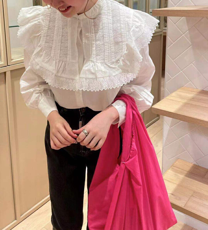Spot! "FINOA" simple Joker loose doll collar shirt 10272# CLS